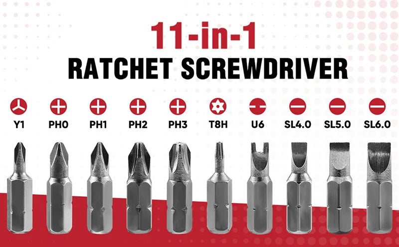 11-in-1 Ratchet Screwdriver Set