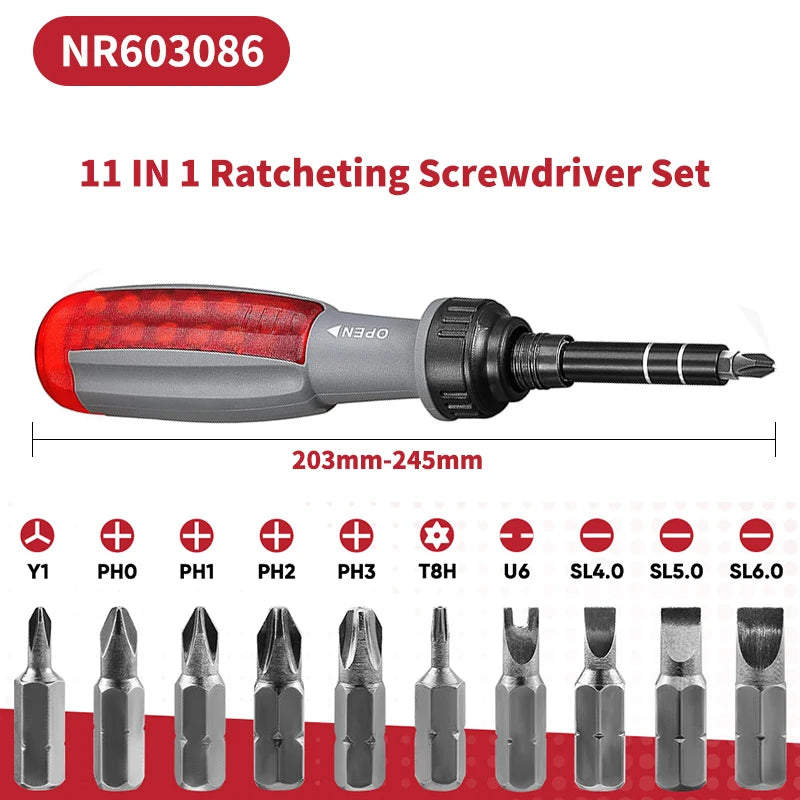 11-in-1 Ratchet Screwdriver Set